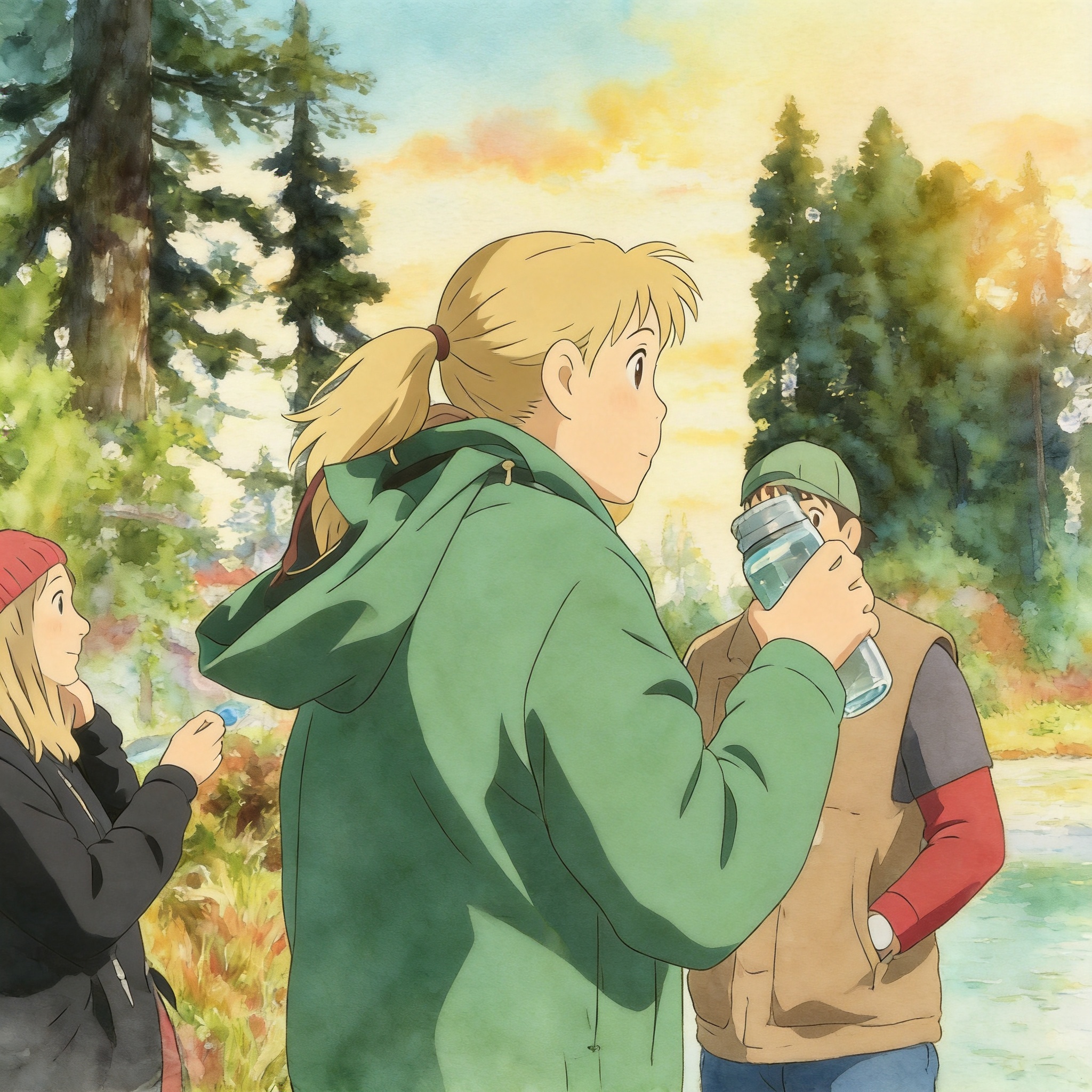 German Shepherd in Ghibli style